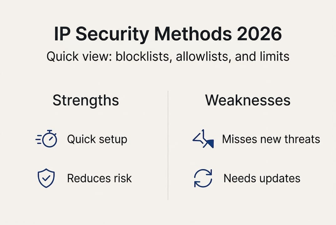 Infographic of IP blocklist and allowlist pros cons
