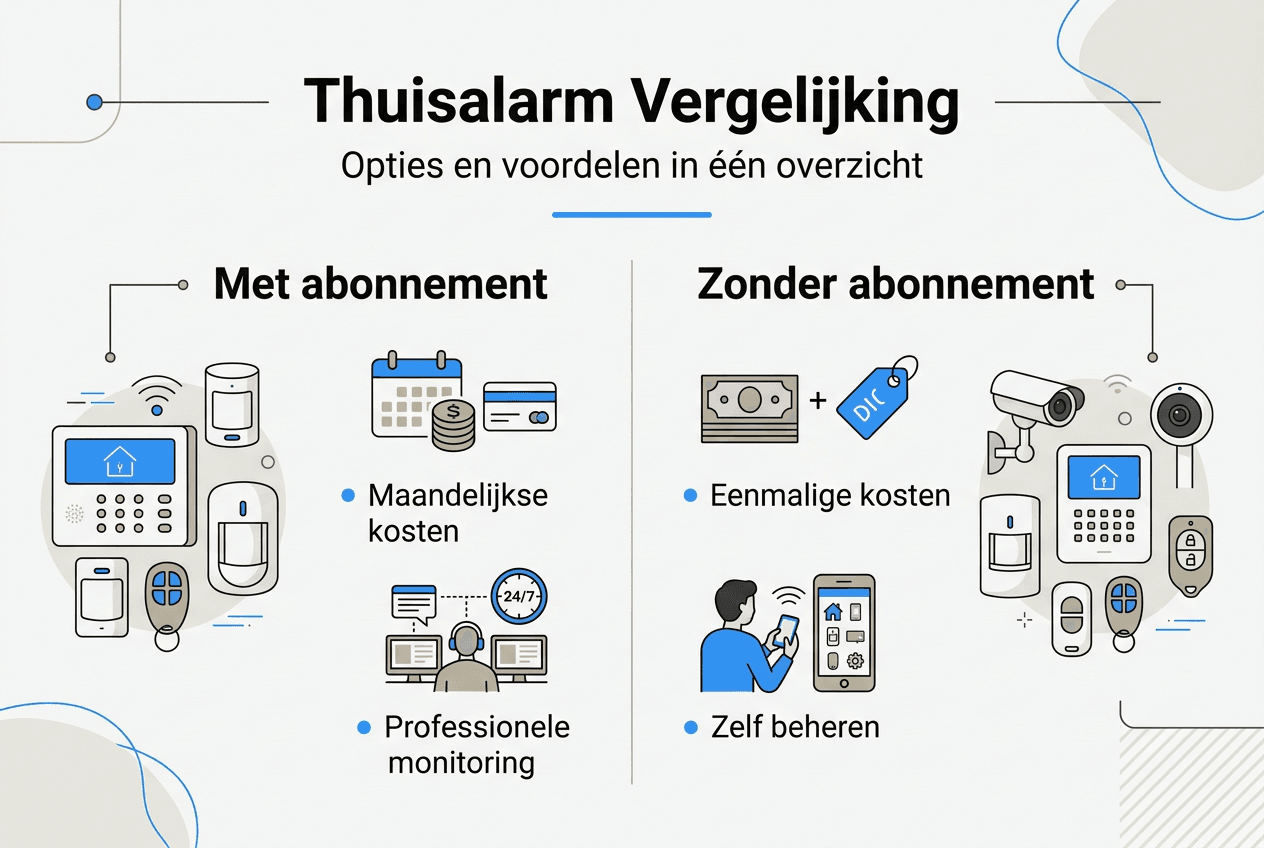 Overzicht: thuisalarmsystemen met abonnement in één oogopslag vergeleken