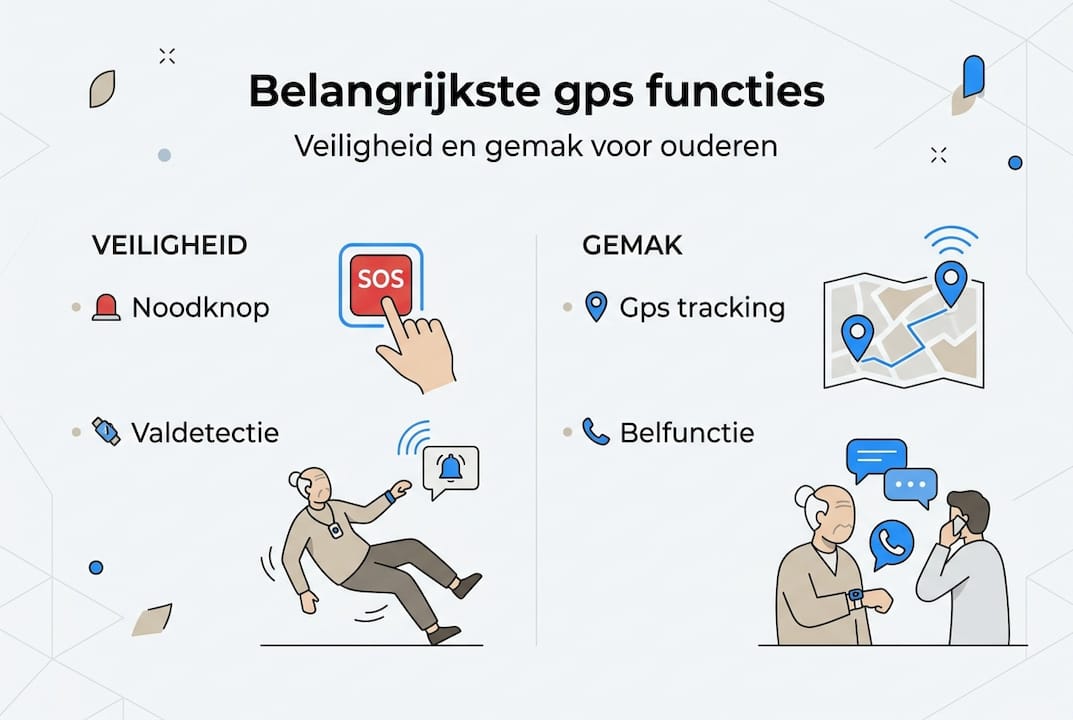 Infographic: de belangrijkste functies van een gps-horloge voor extra veiligheid en gebruiksgemak