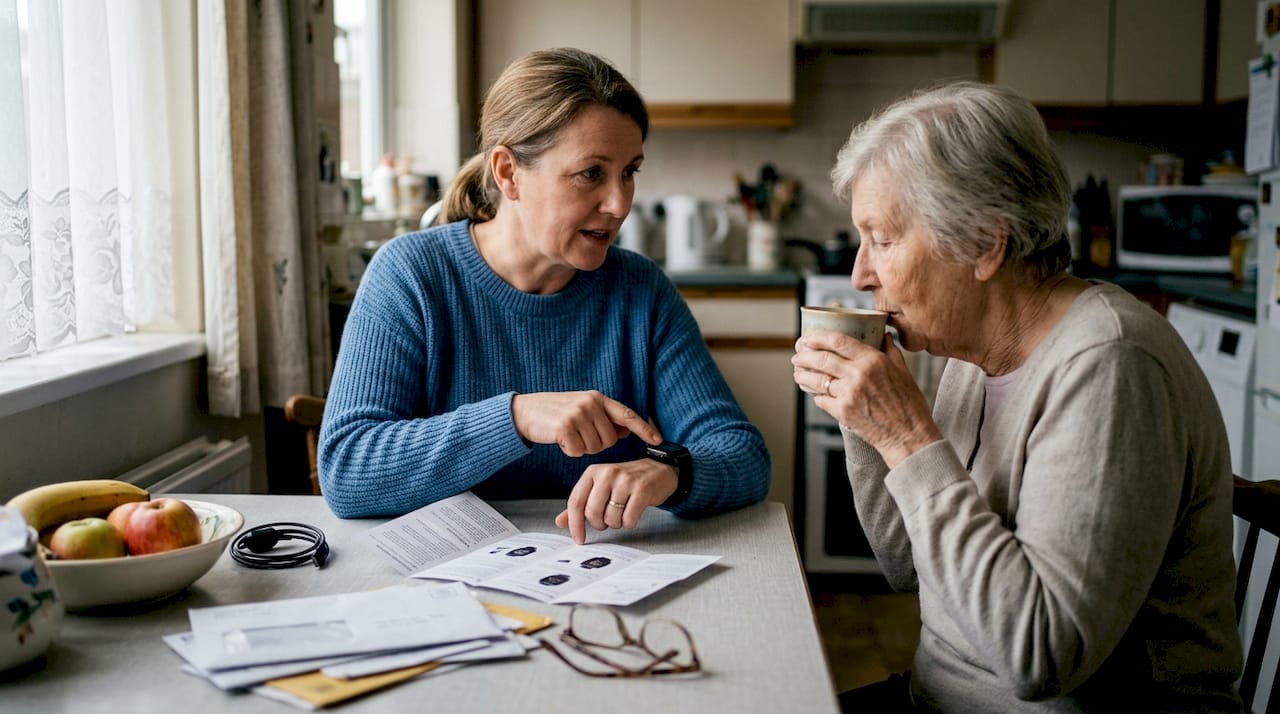 Caregiver setting GPS alerts for senior