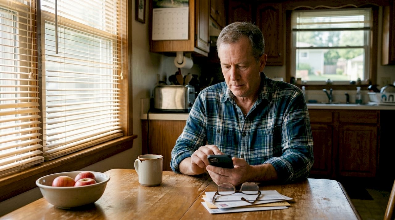 Man using GPS app for senior safety