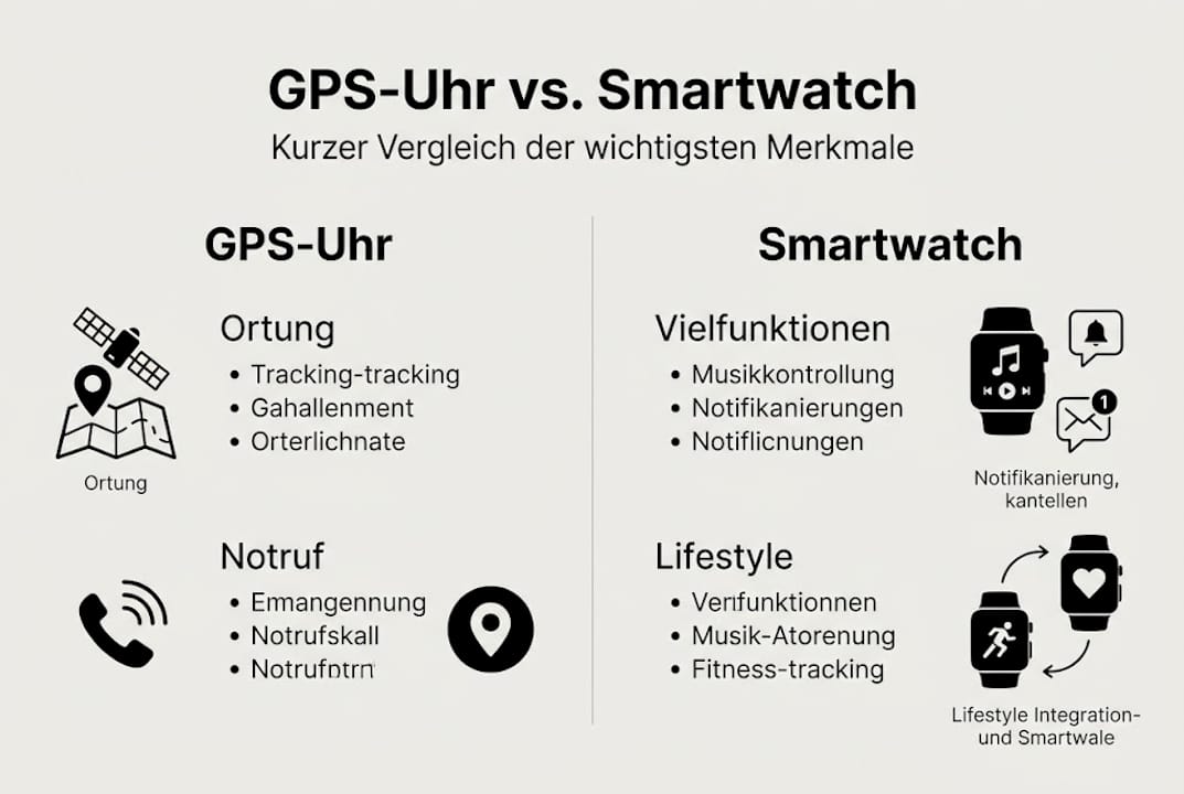 Infografik: GPS-Uhren vs. Smartwatches – Ein direkter Vergleich