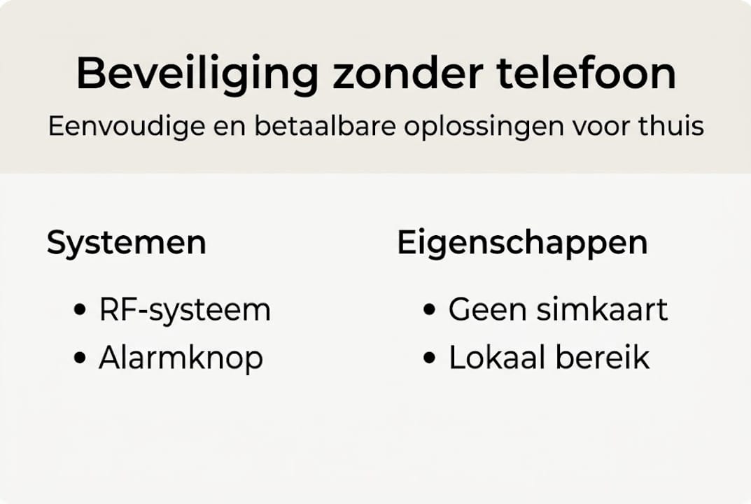 Overzichtelijke infographic: beveiligingssystemen die werken zonder smartphone