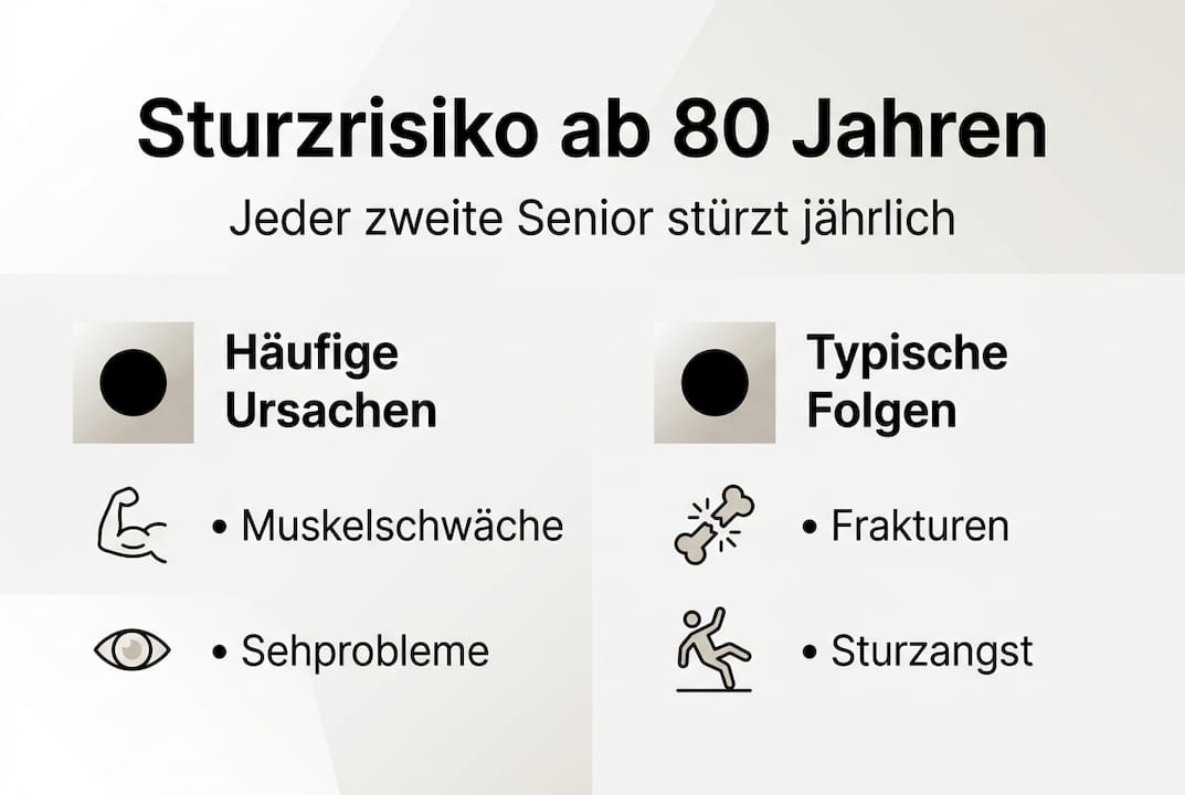 Infografik: Warum Stürze im Alter passieren und welche Folgen sie haben