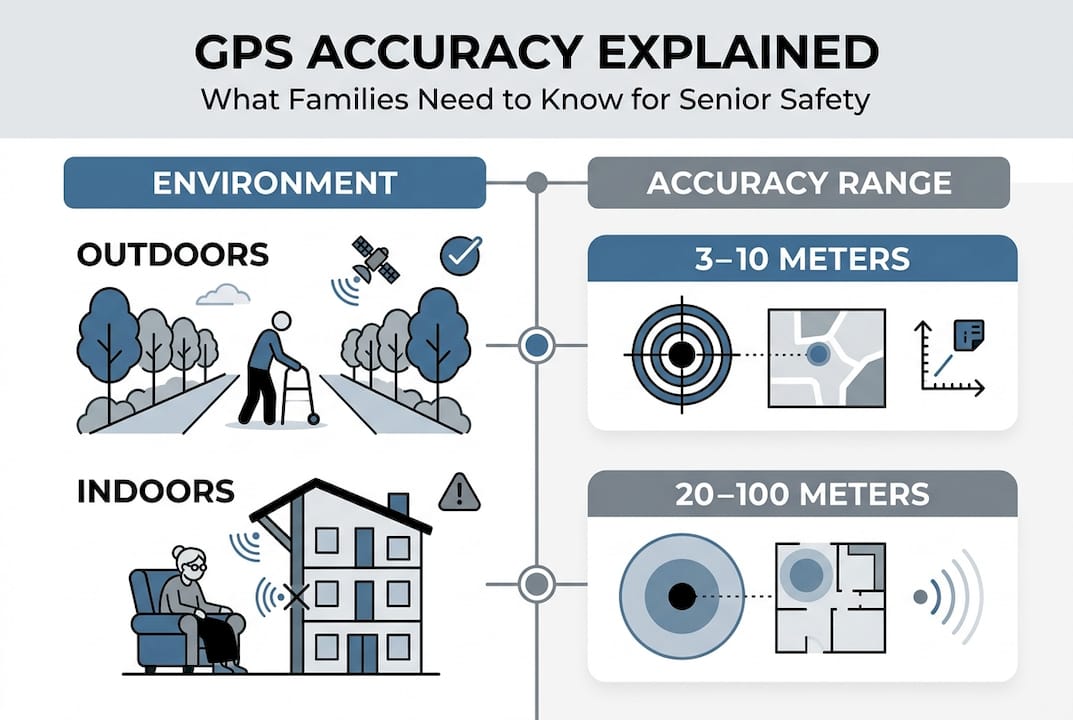 Infographic explaining gps accuracy ranges
