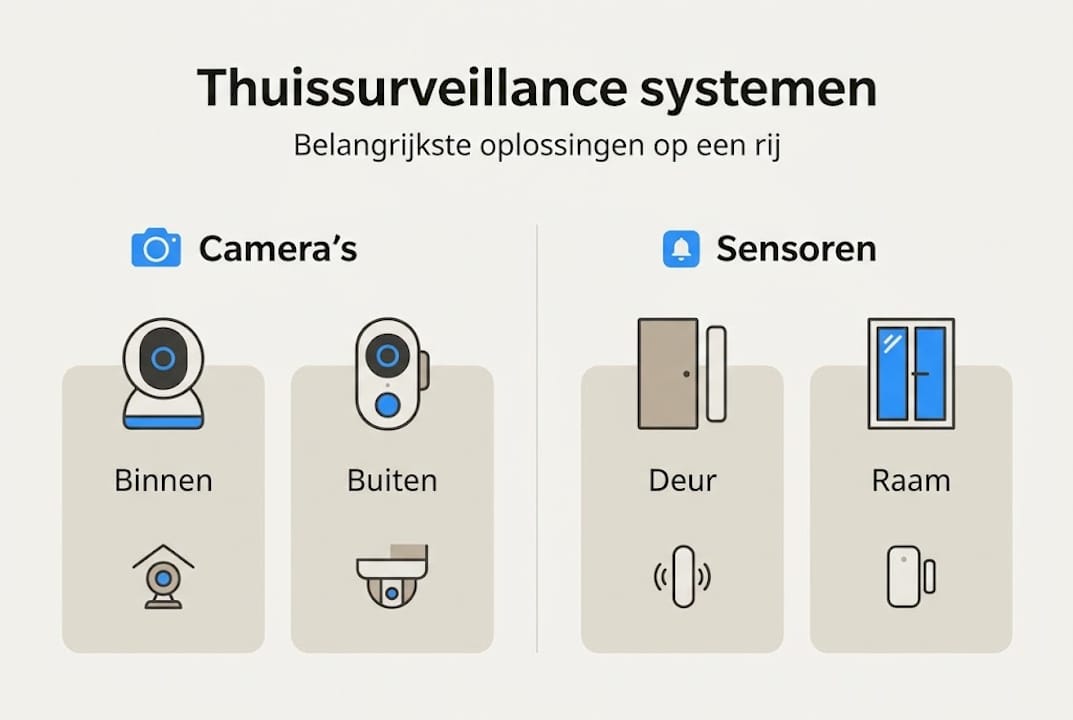 Overzicht van populaire thuissurveillance systemen in één handige infographic