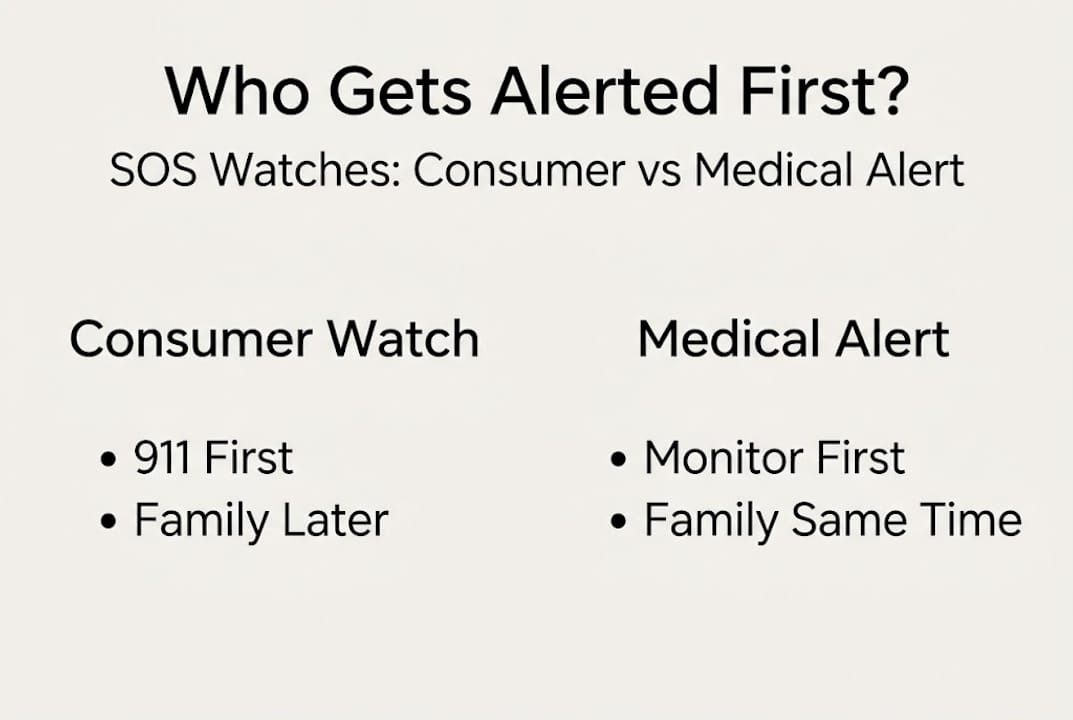 Infographic comparing sos and medical watches