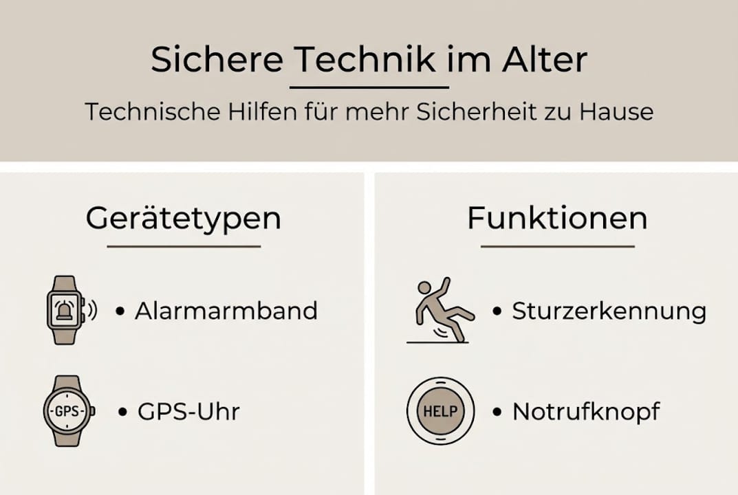 Übersicht: Technische Hilfsmittel für die Sicherheit älterer Menschen