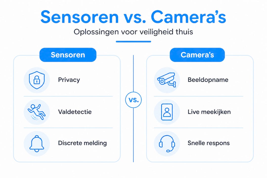 Infographic: sensoren of camera’s – wat werkt het best voor ouderen?