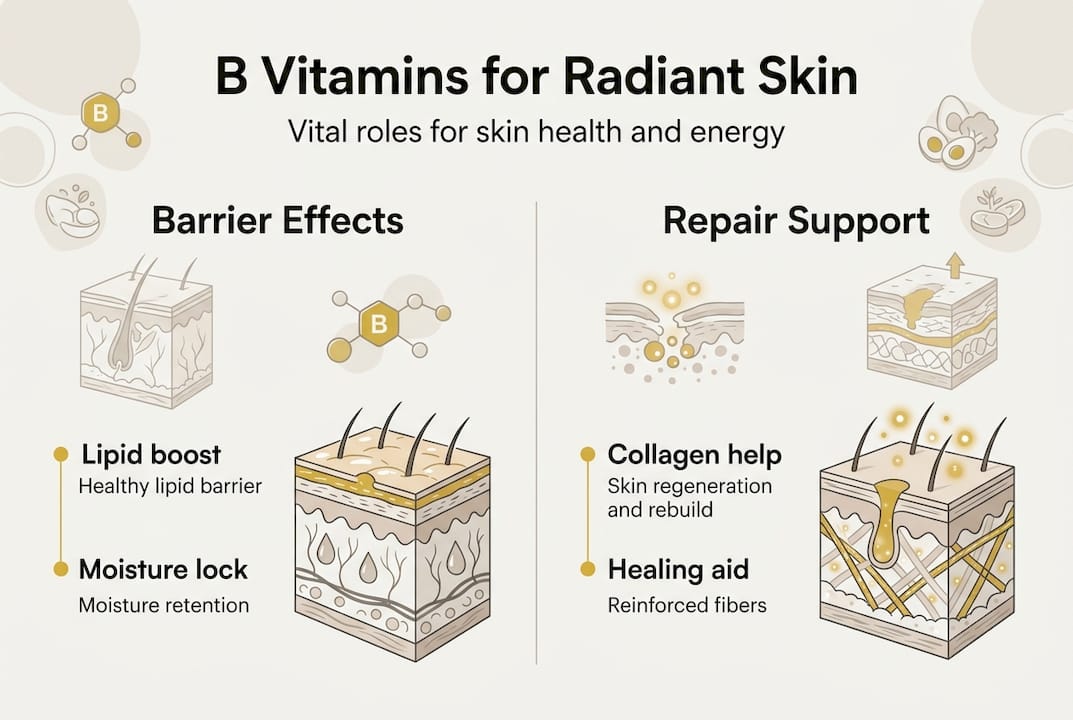 Infographic: B vitamin benefits for skin