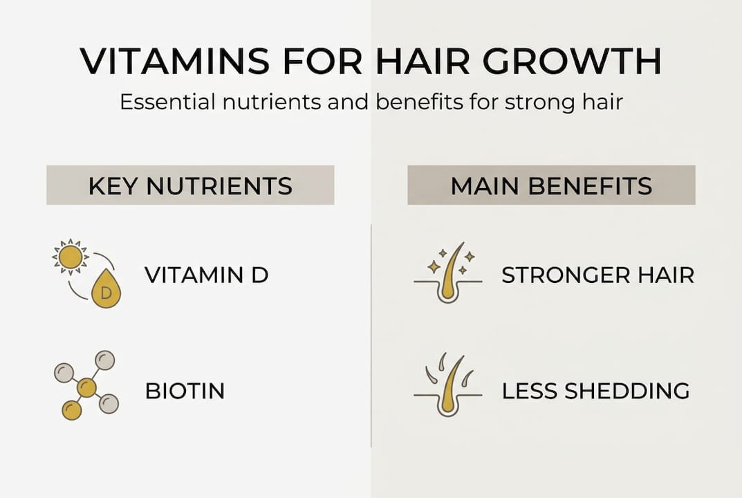 Infographic highlighting key hair vitamins