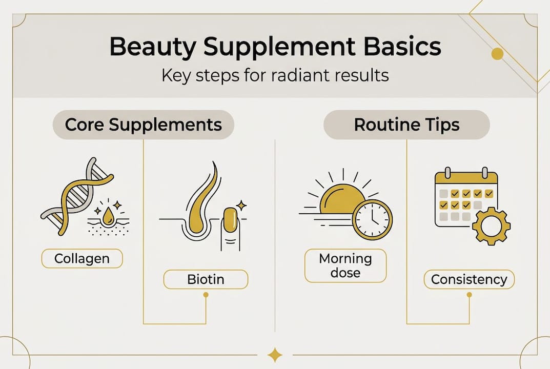 Infographic summarizing beauty supplement plan