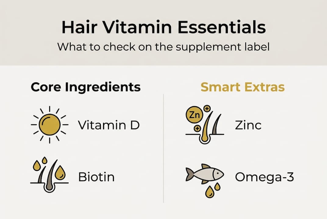 Infographic highlights main hair vitamin ingredients