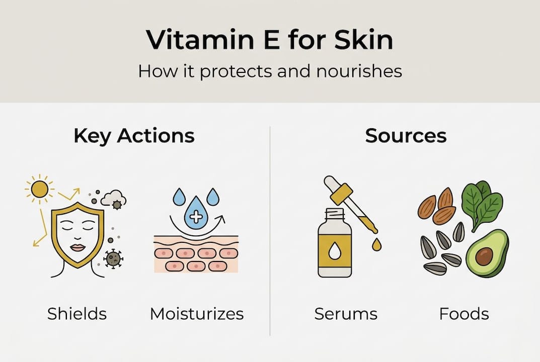 Infographic on vitamin E benefits and sources