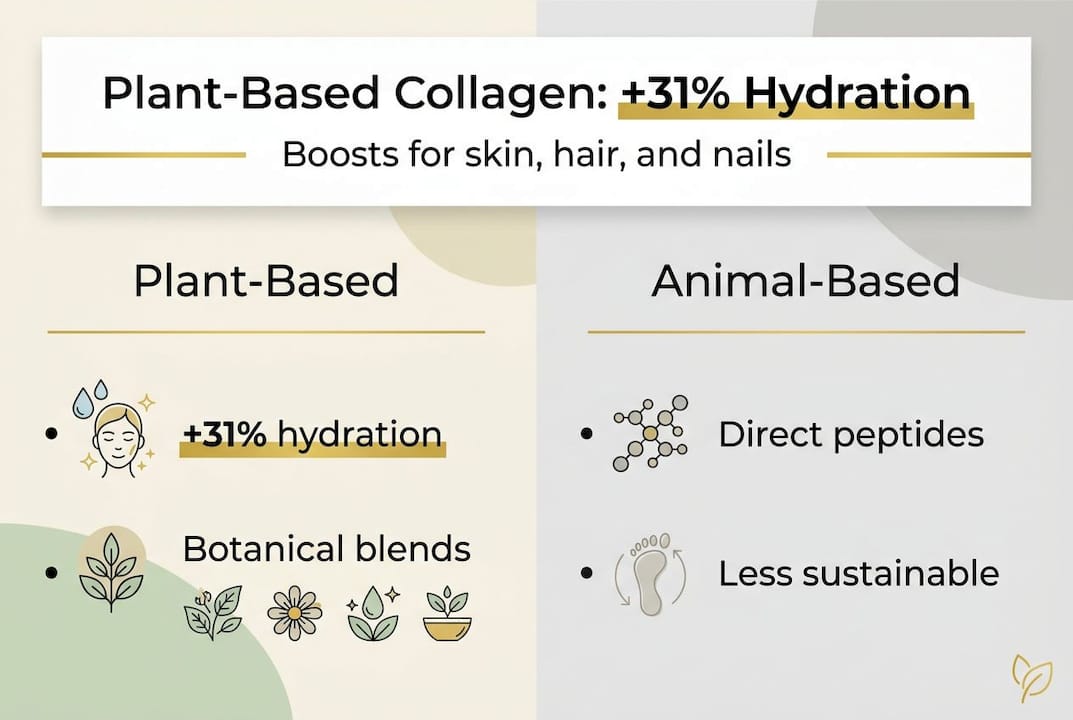 Infographic: plant-based vs animal collagen hydration