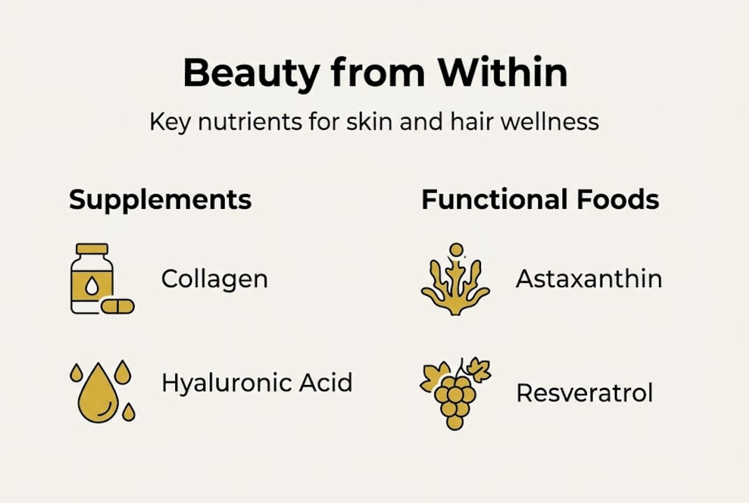 Infographic showing key beauty nutrients