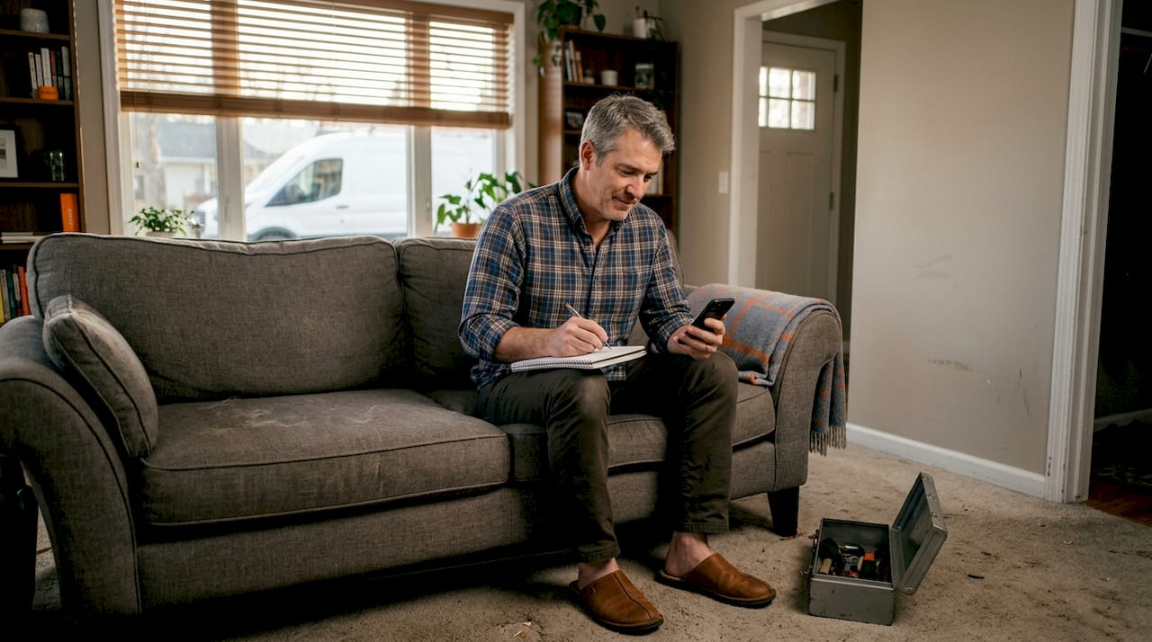 Homeowner notes feedback after service appointment