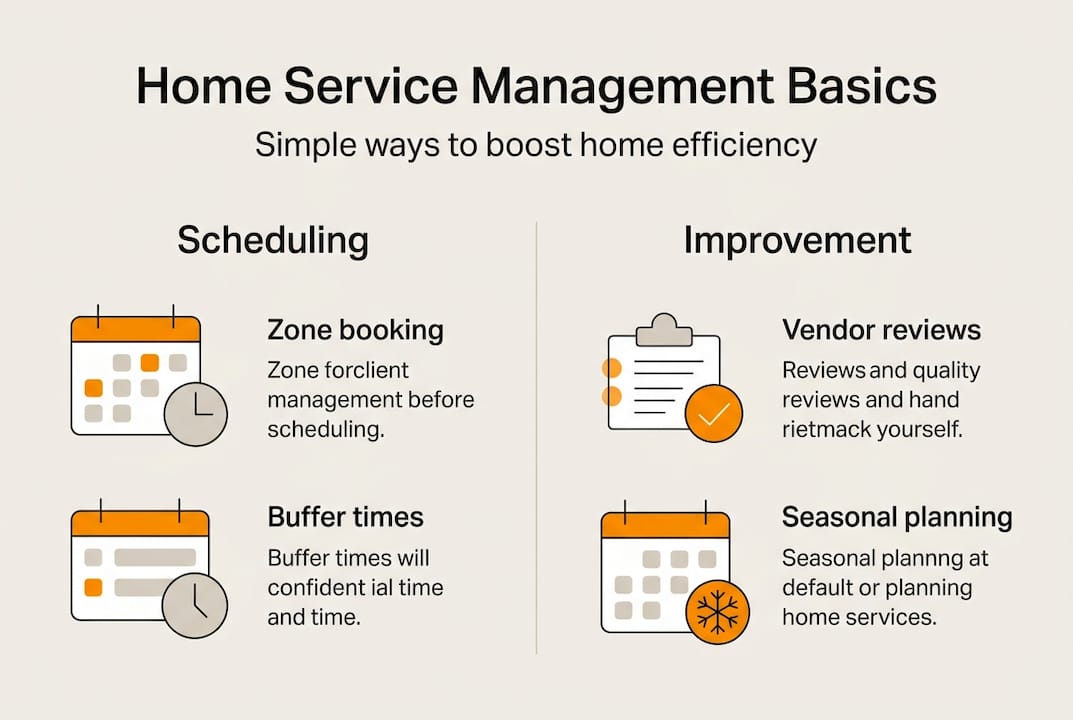 Infographic showing home service management basics