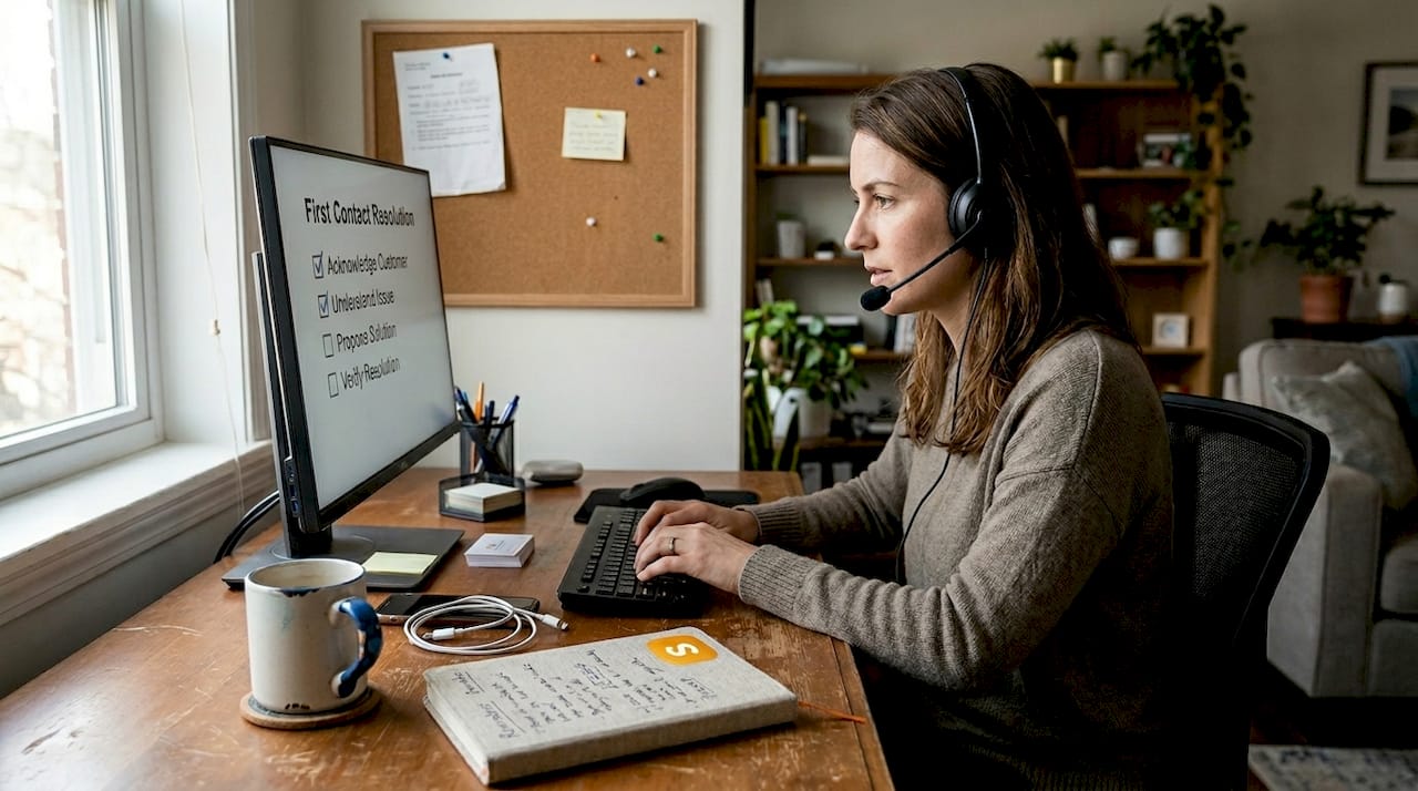 Support agent resolves customer concern