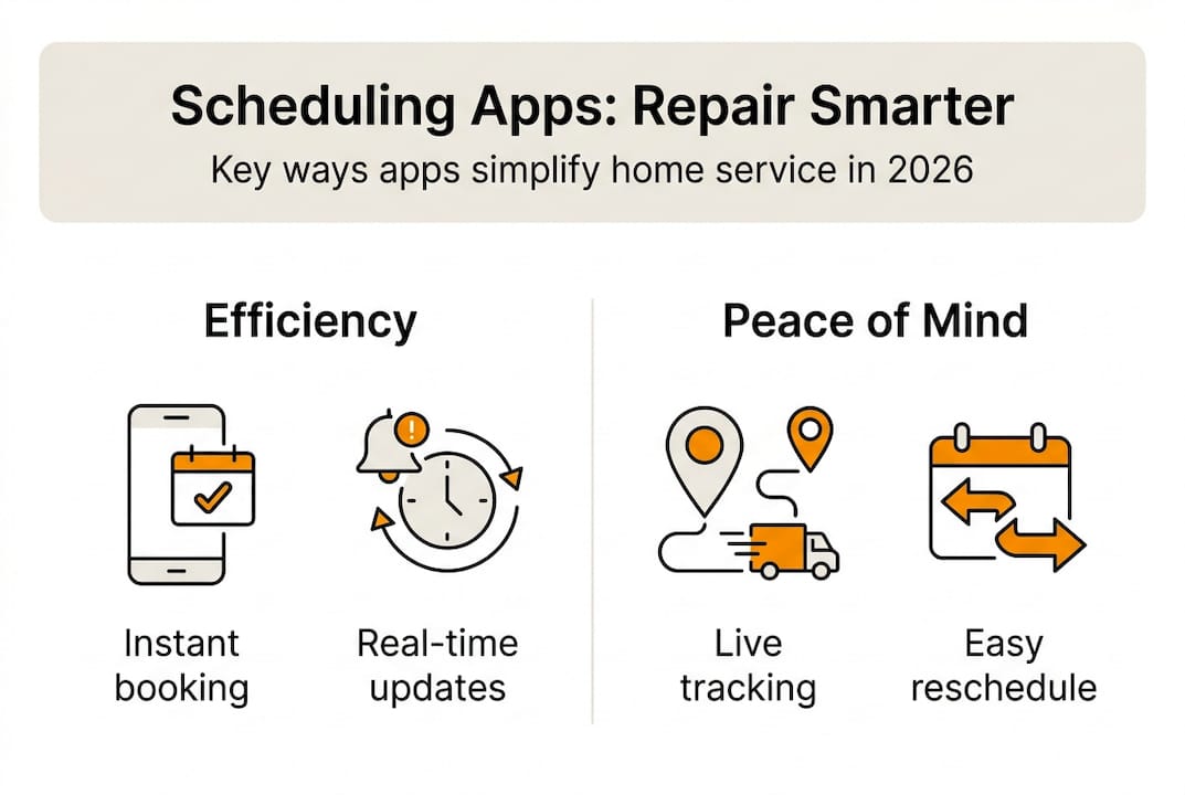 Infographic showing benefits of scheduling apps