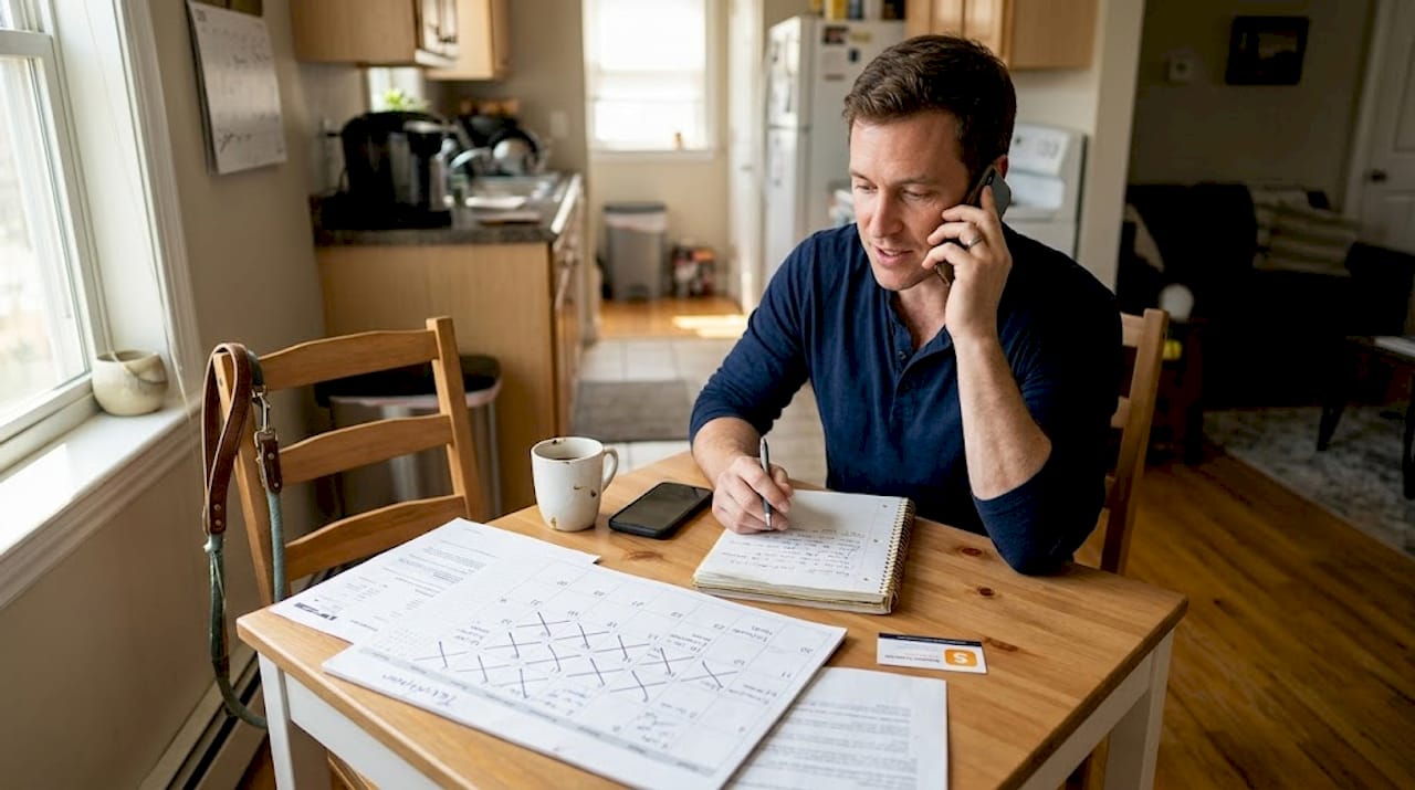 Homeowner phoning to reschedule home service