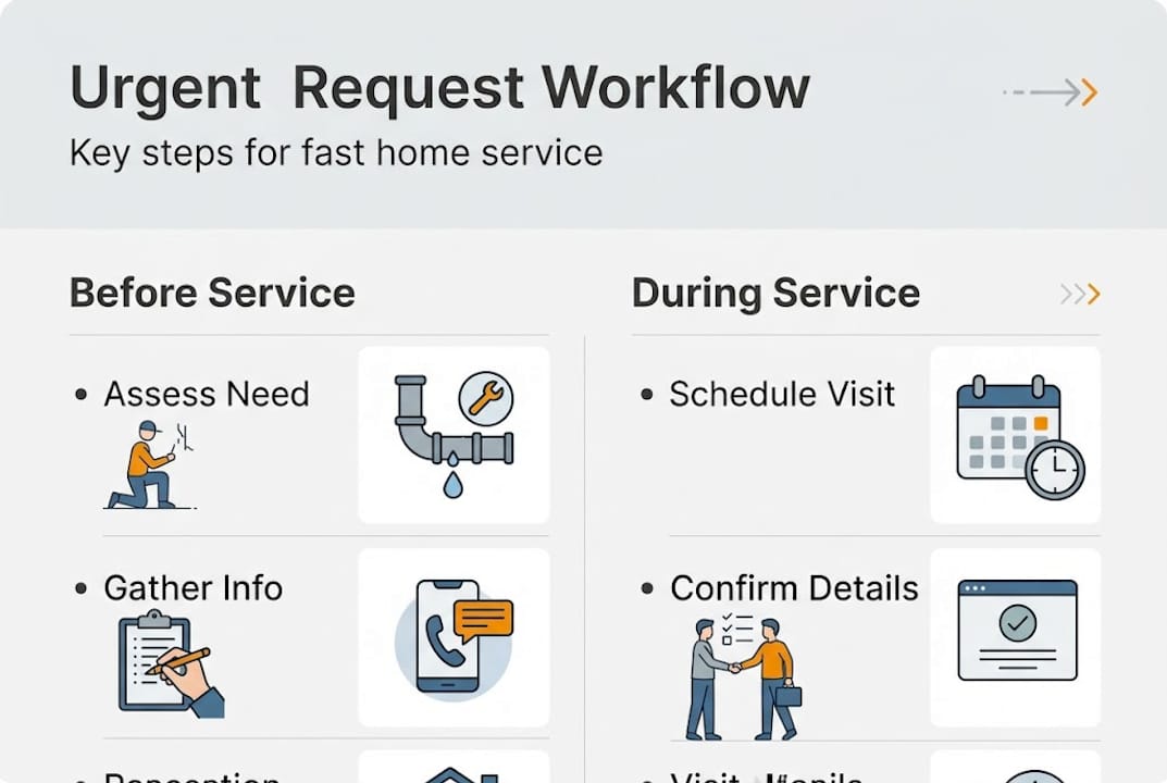 Infographic of urgent home service steps