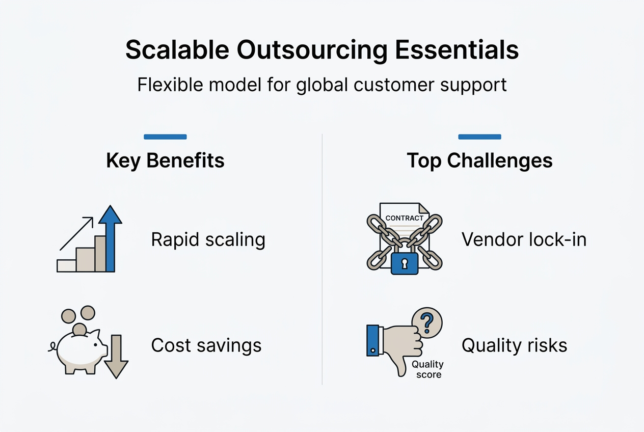 Infographic: benefits and challenges of scalable outsourcing