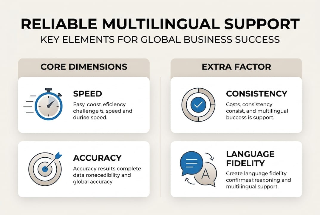Infographic reliable multilingual support elements