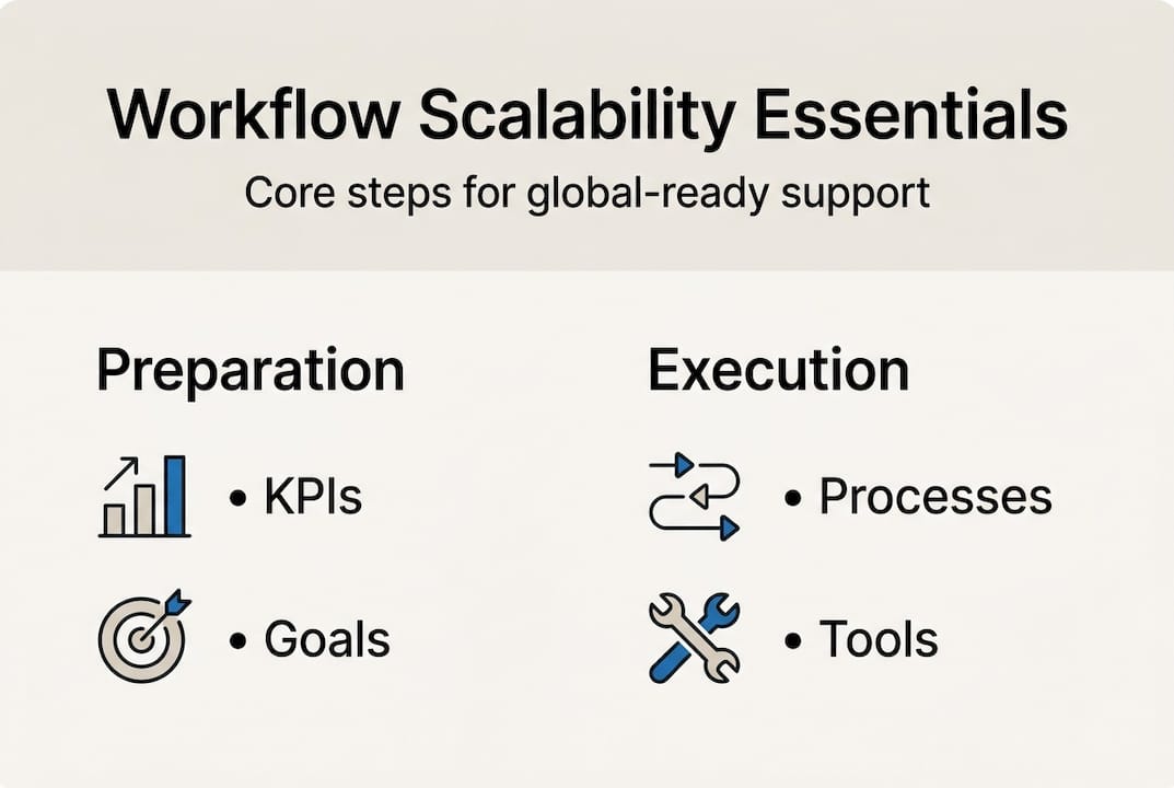 Infographic showing scalability workflow key steps