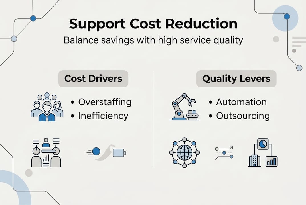 Infographic showing main cost drivers and quality levers