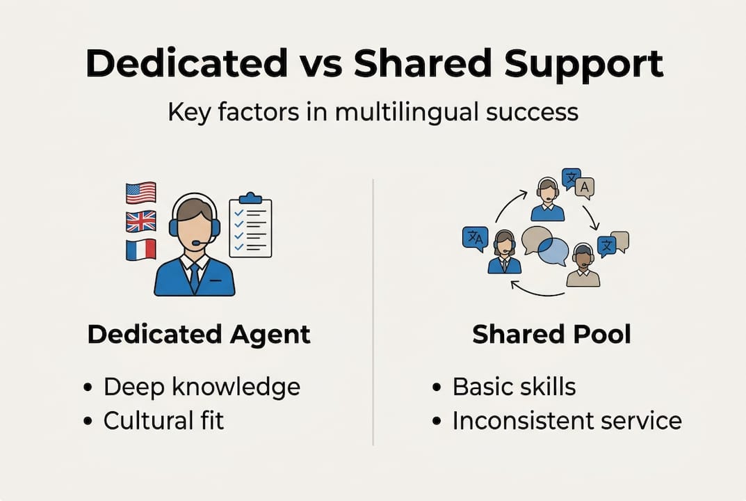Infographic comparing support agent types and impact