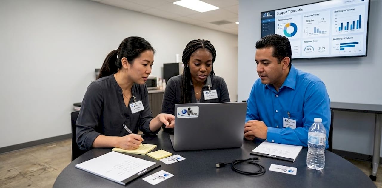 Agents collaborating on call center support tasks