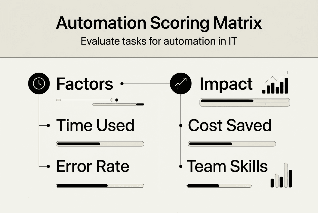 Infographic shows automation scoring matrix steps