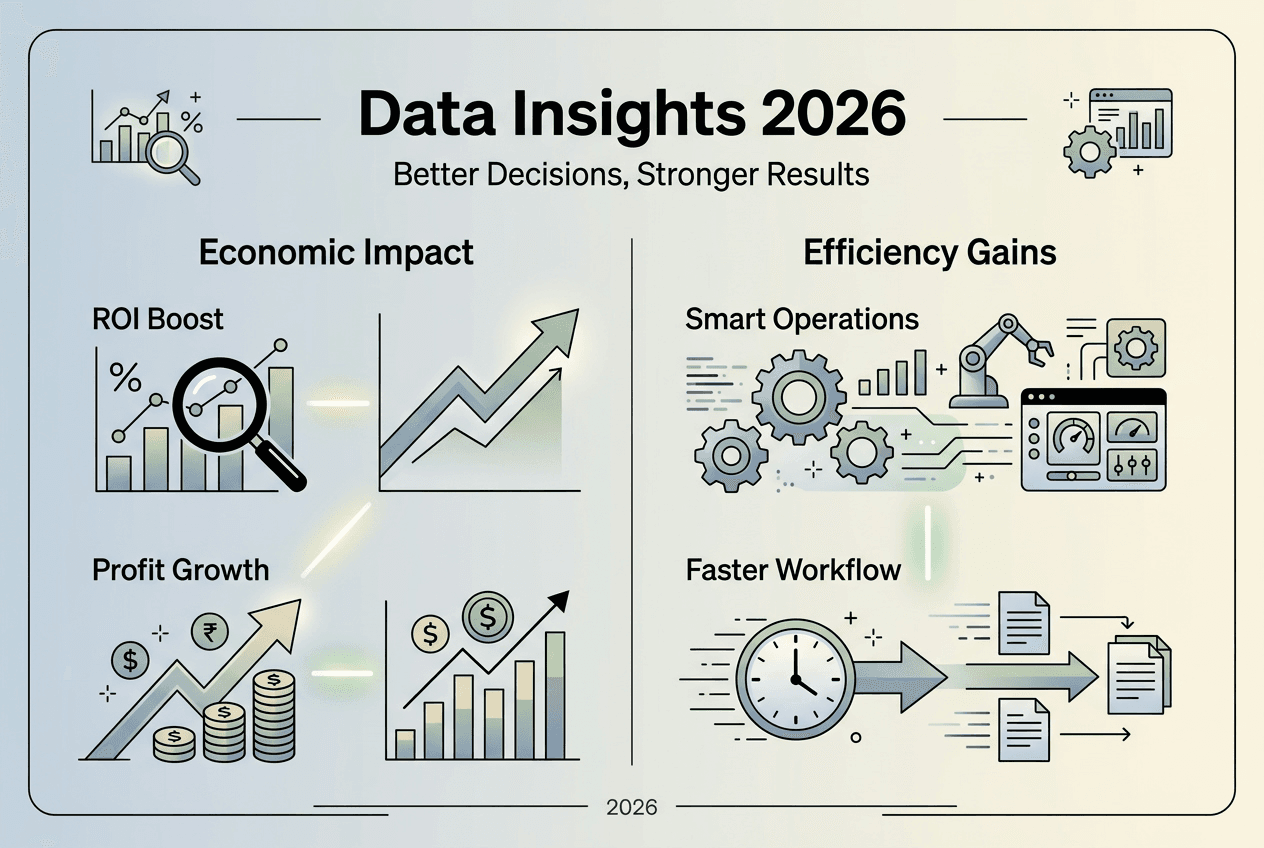 Infographic showing key data business benefits
