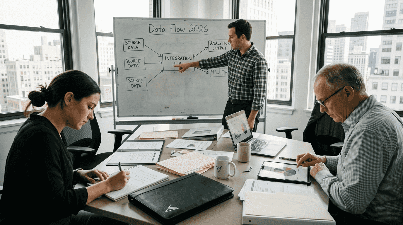 Analysts planning data architecture process