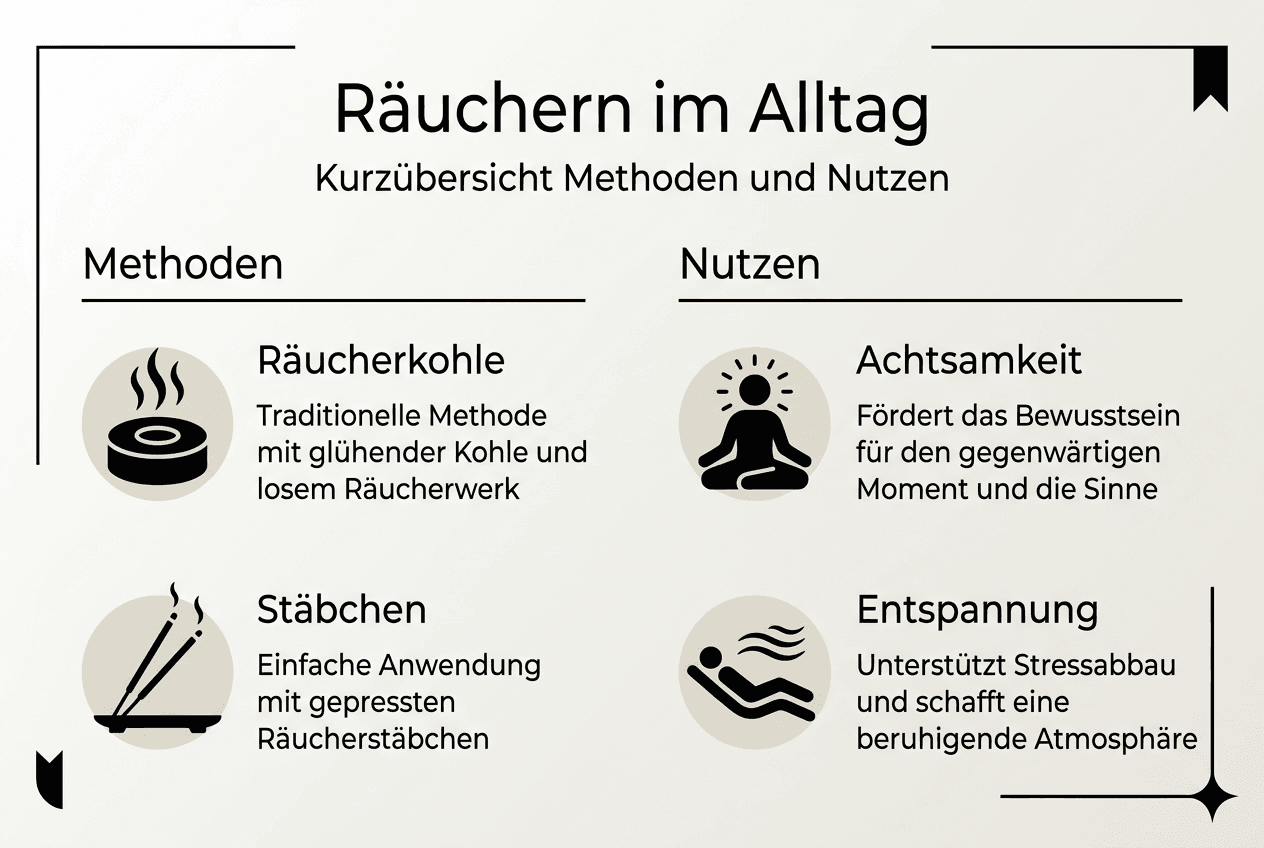 Übersichtsgrafik: Verschiedene Räuchertechniken und ihre Vorteile auf einen Blick