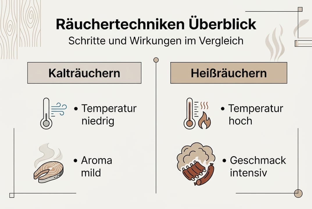 Infografik: Alles rund ums Räuchern – Kalträuchern und Heißräuchern im Überblick