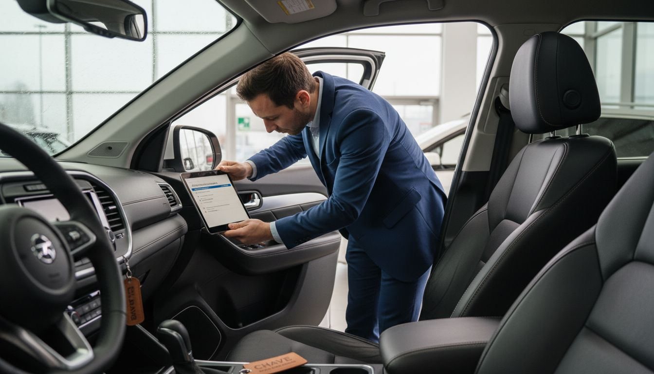 Interior de SUV em destaque no showroom