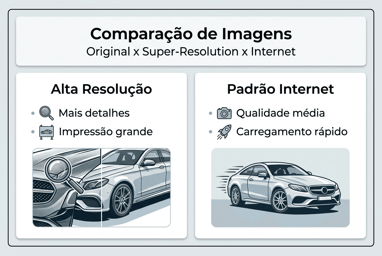 Veja neste infográfico as diferenças entre as resoluções de imagem usadas no setor automotivo