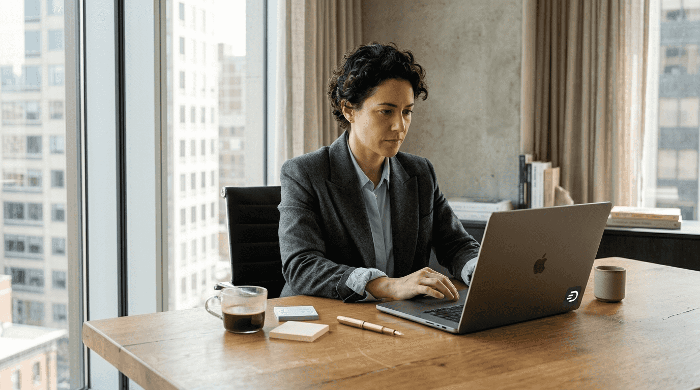 Tech worker with organized browser tabs