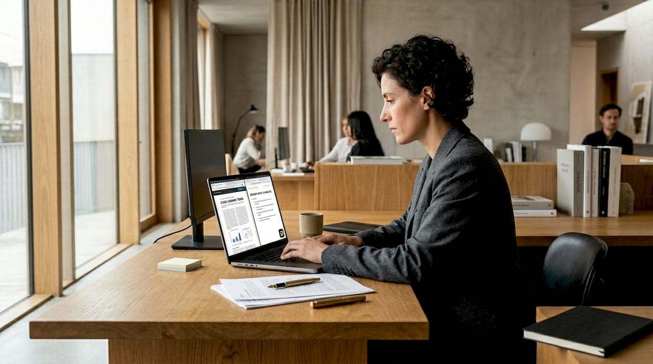 Employee multitasking with Chrome split view