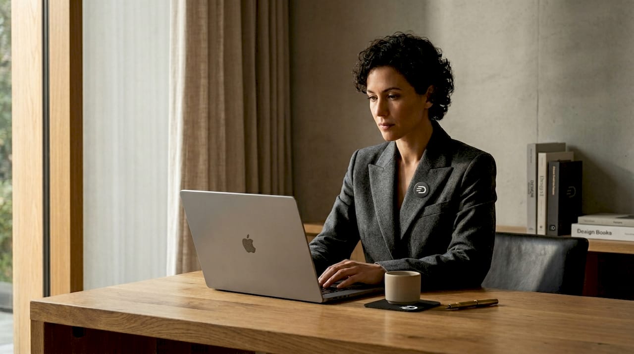 Man using tab management extension at office