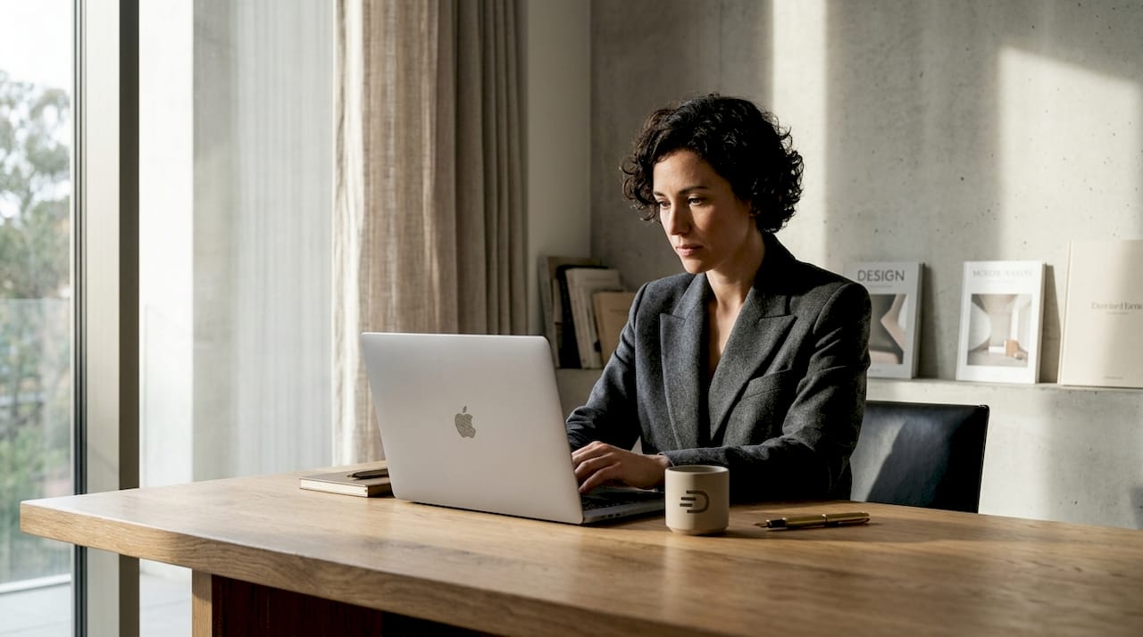 Man with clearly organized browser tabs workspace