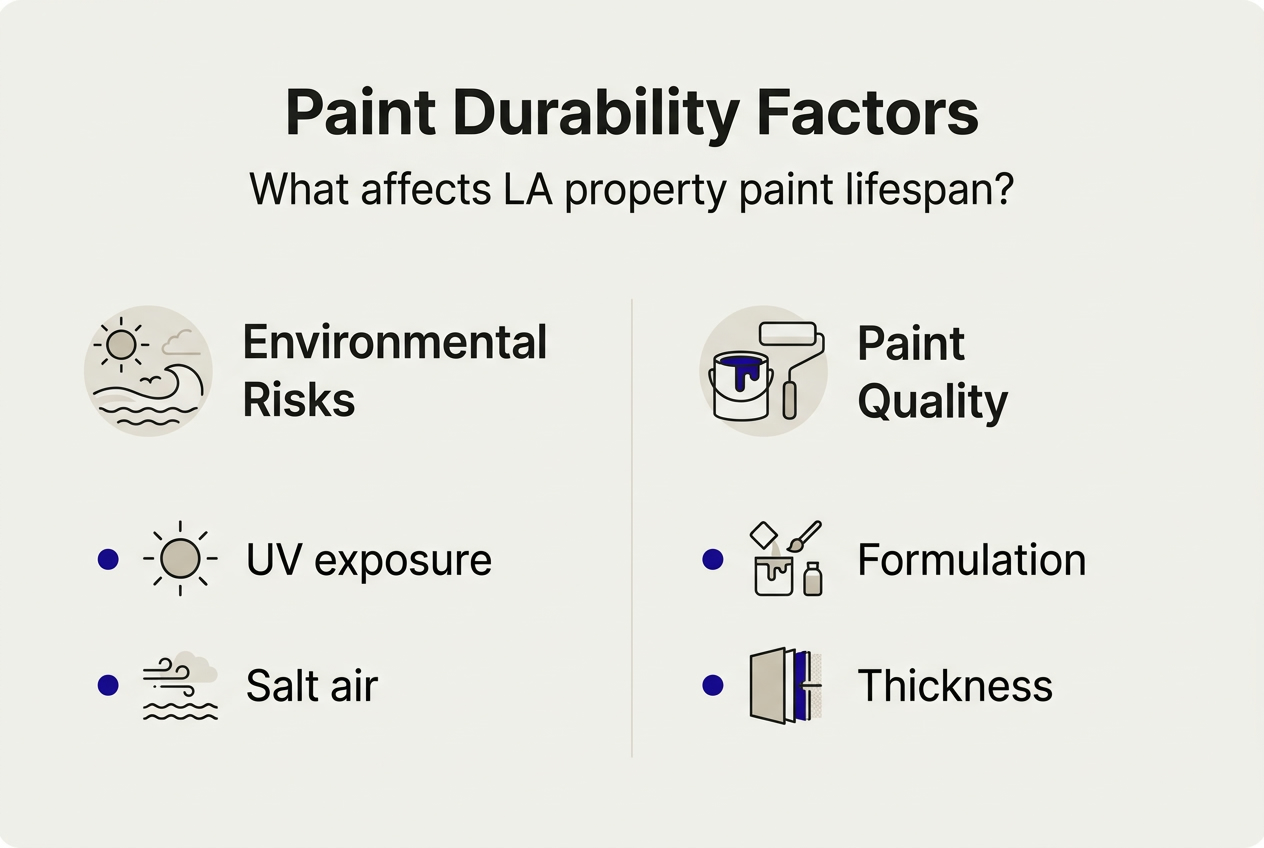 Infographic showing paint durability key factors