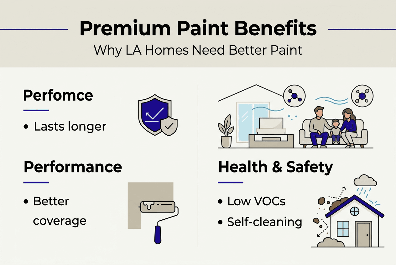 Infographic highlighting premium paint benefits