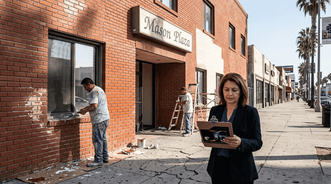 Repainting commercial building for curb appeal