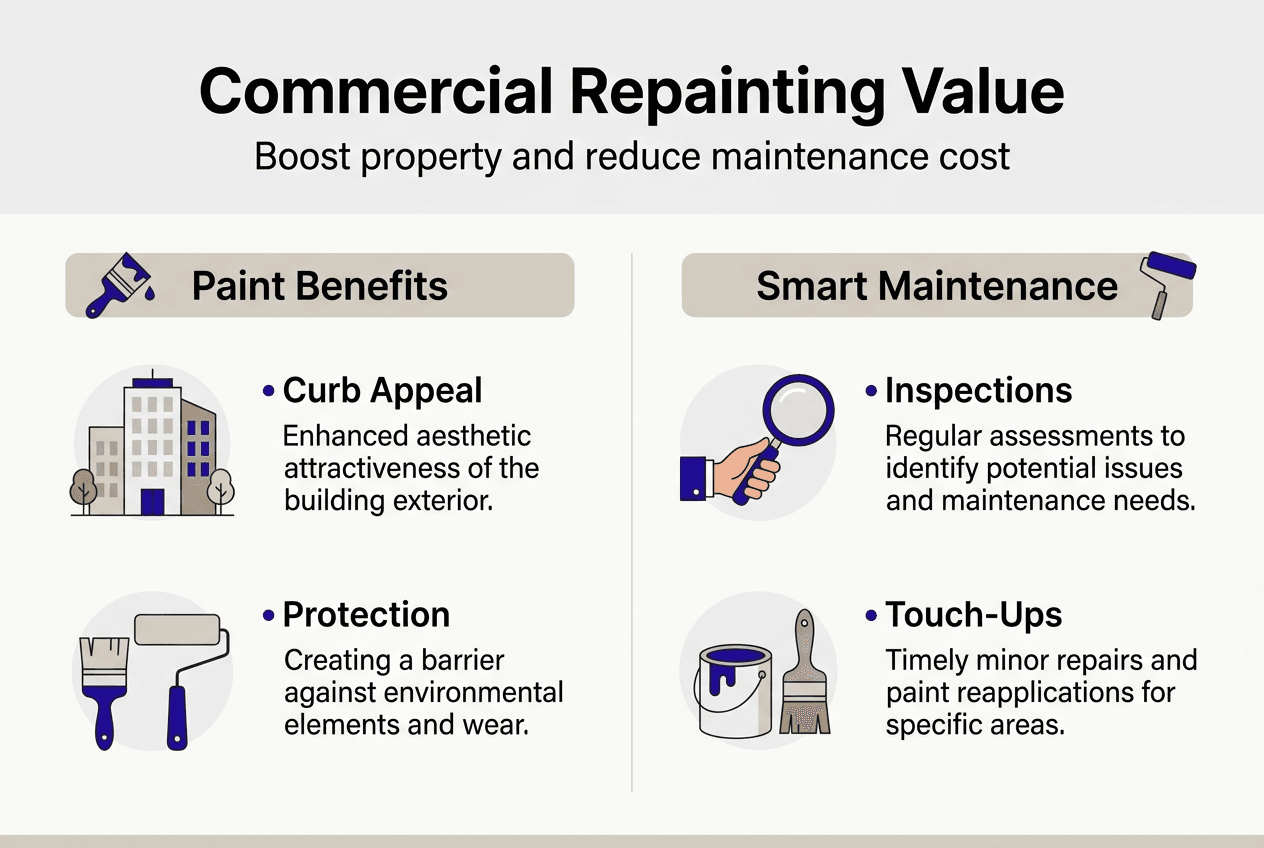 Infographic showing repaint benefits and maintenance