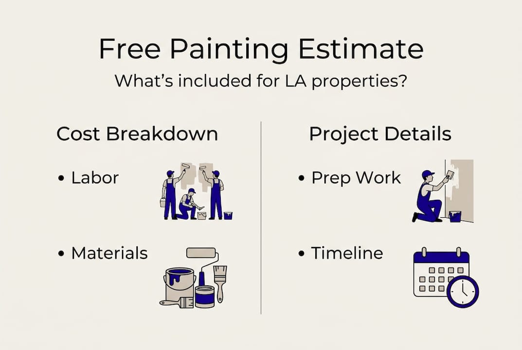 Infographic showing free LA painting estimate inclusions