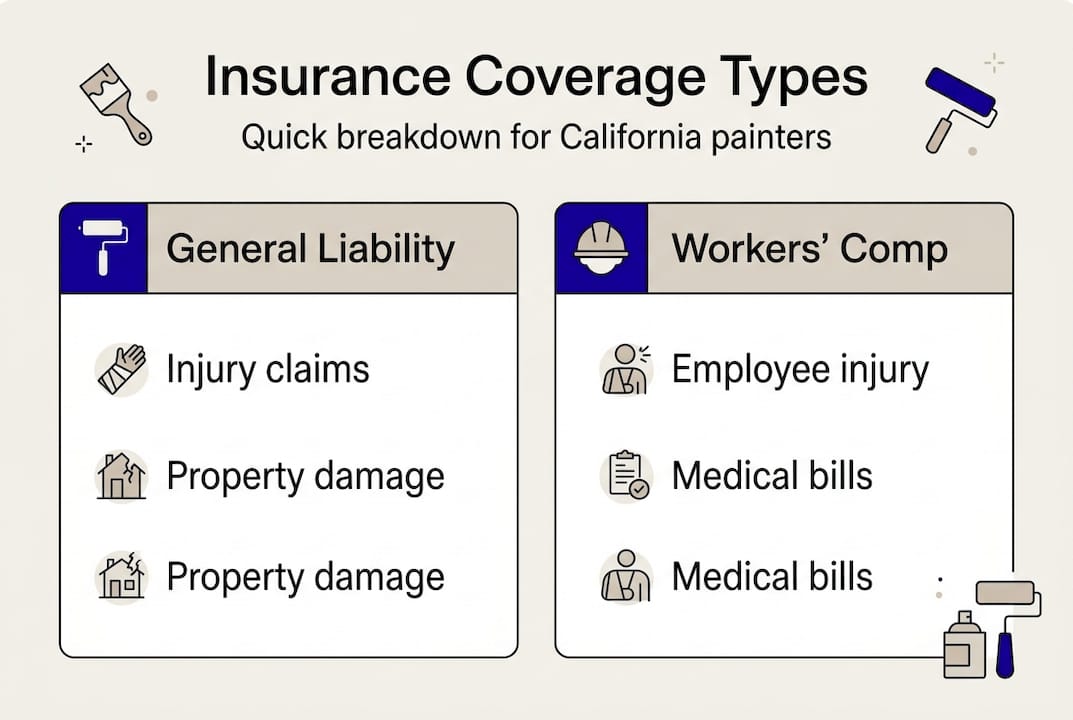 Infographic of painters insurance coverage types