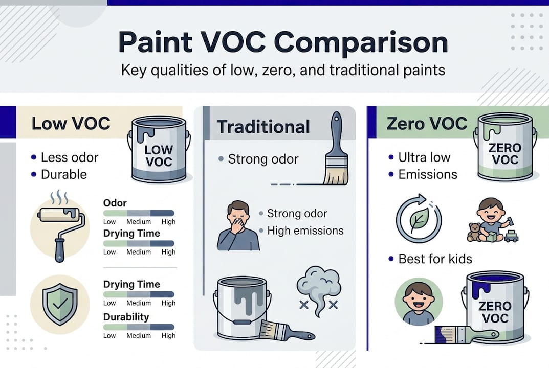 Infographic comparing paint VOC levels